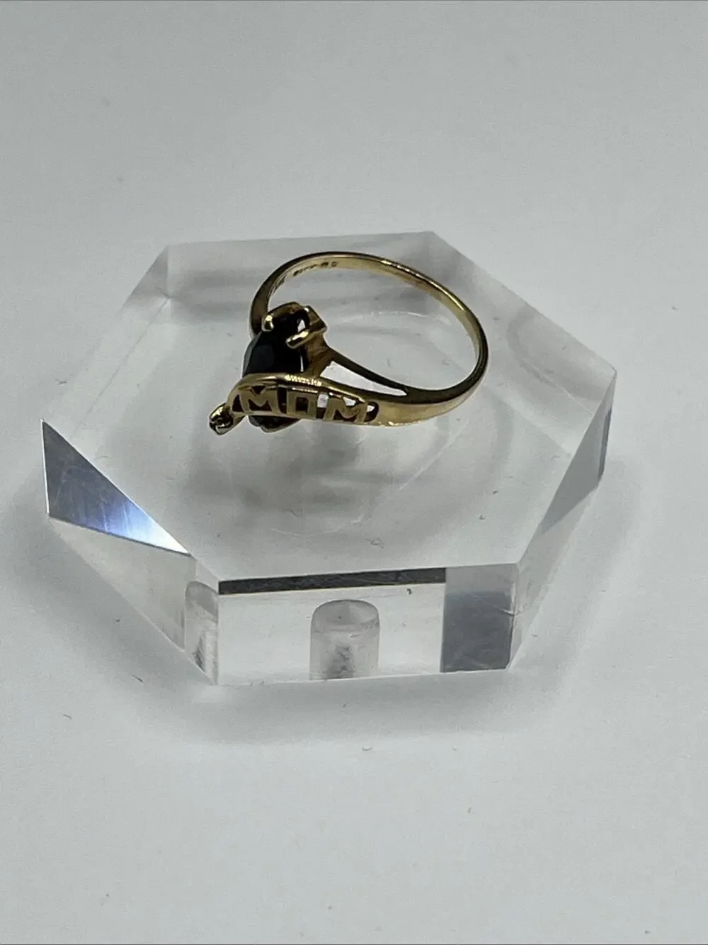 10K Yellow Gold Mom Ring Tourmaline Diamond Size 4.5 Mom Appreciation Gift Teste